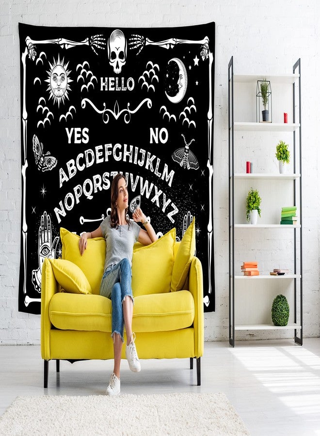 Feelacle Mysterious Divination Wall Hanging - Ouija Board Tarot Tapestry 80" X 60" (Black and White) for Bedroom, Living Room or Dorm (200 X 150cm) - Image 4